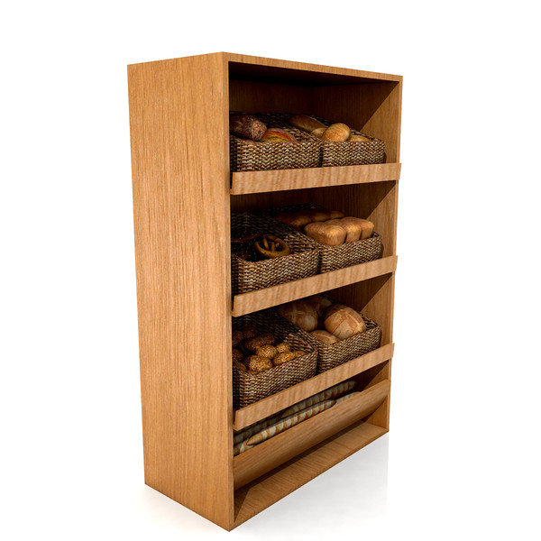 display bread 3d max - Bread Shelves 3d model by virtualclay